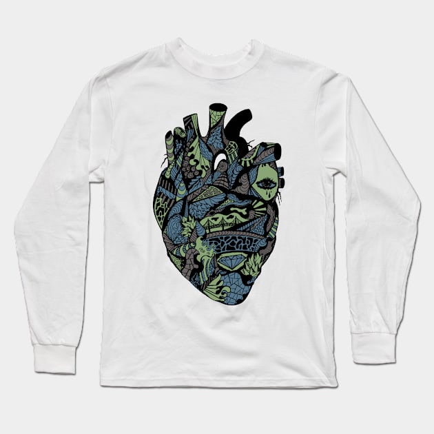 Mellow Cool Transparent Heart Long Sleeve T-Shirt by kenallouis